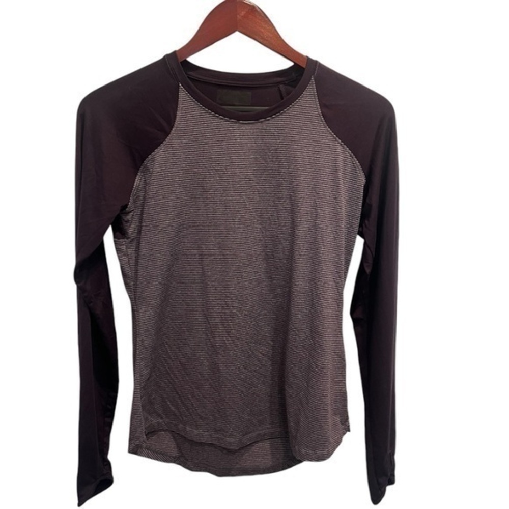 Columbia Omni-Wick Striped Dark Purple Shirt Size Small